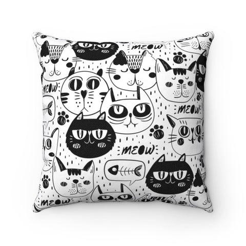 Catsy's Night Vision - Spun Polyester Square Pillow - Purr-fect Brews