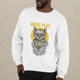 Mafia Cat Night Play - Unisex Crewneck Sweatshirt - Purr-fect Brews