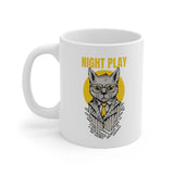 Night Play - White Mug - Purr-fect Brews