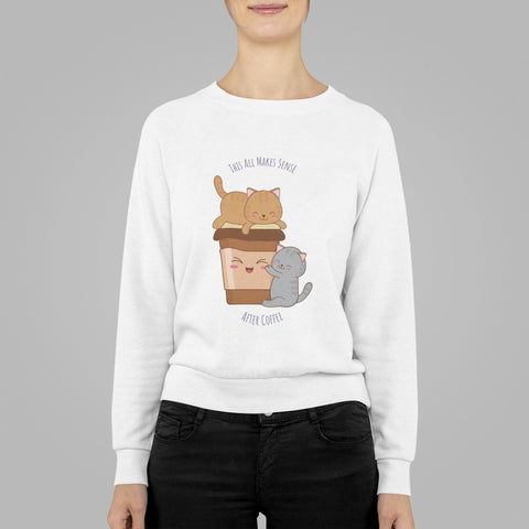 This All Makes Sense After Coffee - Unisex Crewneck Sweatshirt - Purr-fect Brews