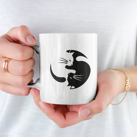 Yin and Yang - White Mug - Purr-fect Brews